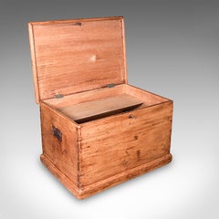 Baúl antiguo de carruaje, inglés, de pino, baúl de almacenamiento para casa de campo, de estilo victoriano