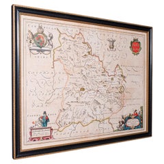 Antique Map of Breconshire, Dutch, Atlas Cartography, Joan Blaeu, Wales, C.1660