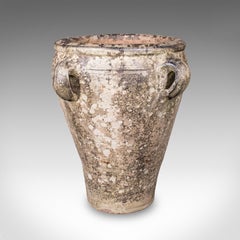 Antique Weathered Tuscan Planter, Italian, Terracotta, Garden Accent, Victorian