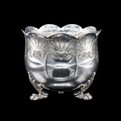 Antique Sugar Bowl, English, Silver Plate, Table Dish, Montieth Style, Victorian
