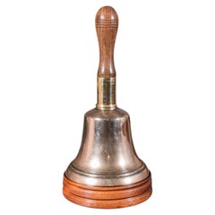Antique Schoolmaster's Bell, Welsh, Bronze, Brass, Beech, Victorian, Circa 1900
