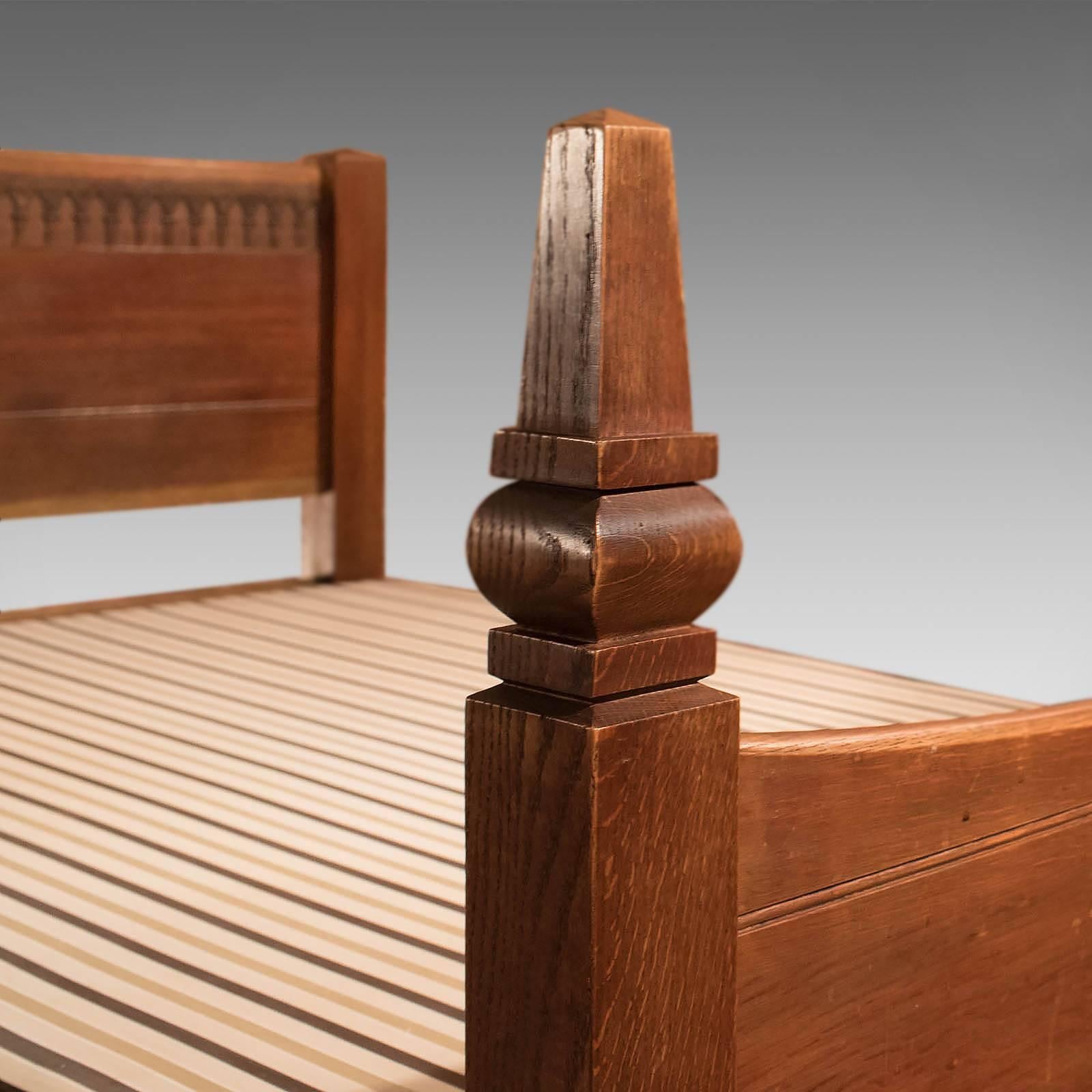 20th Century Mid-Century Arts & Crafts Oak Bed