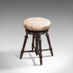 19th Century Antique Piano Stool, Aesthetic Period, circa 1880