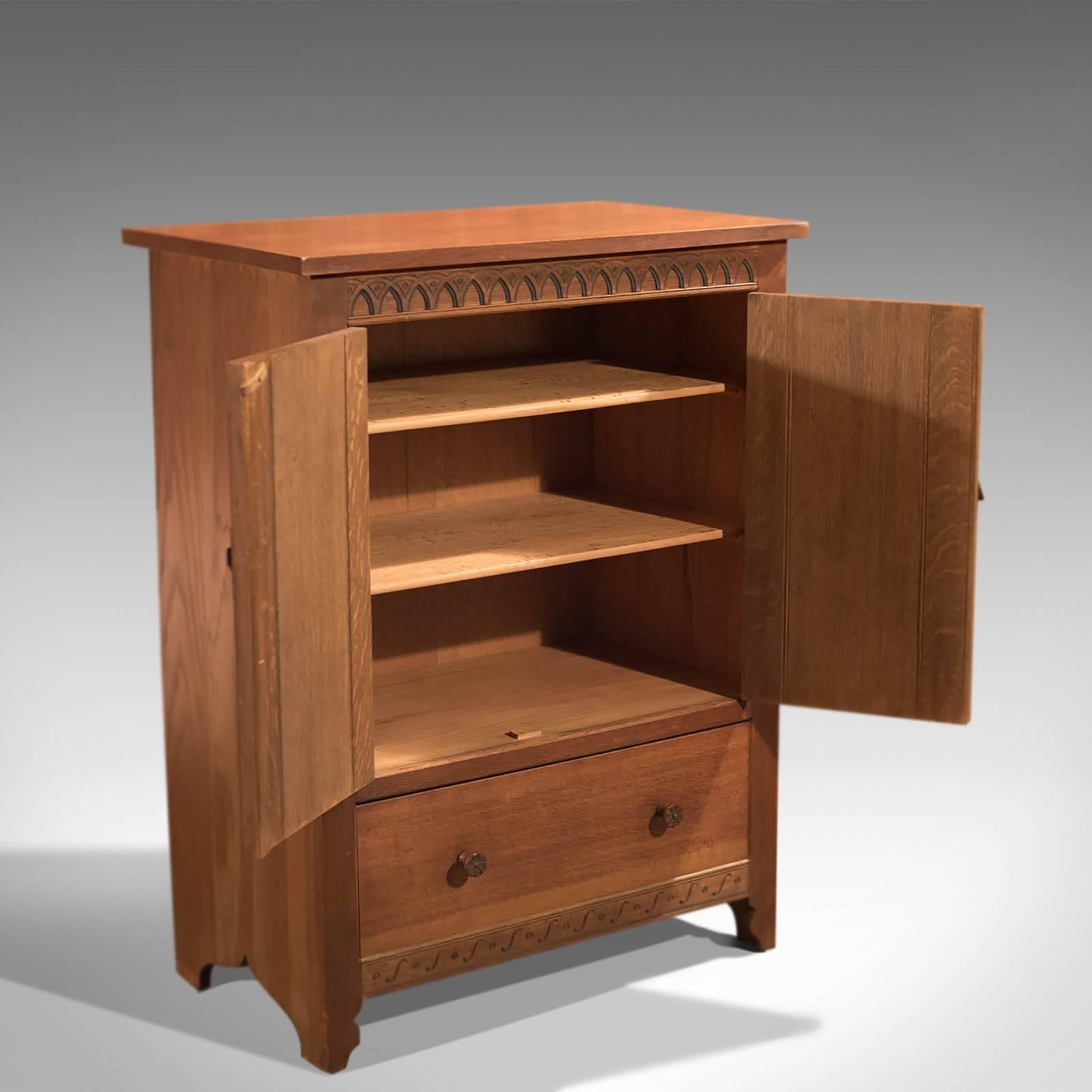 British Mid-20th Century Arts & Crafts Oak Cabinet