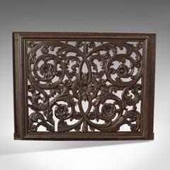 19th Century Antique Carved Wall Panel, Victorian, Oak