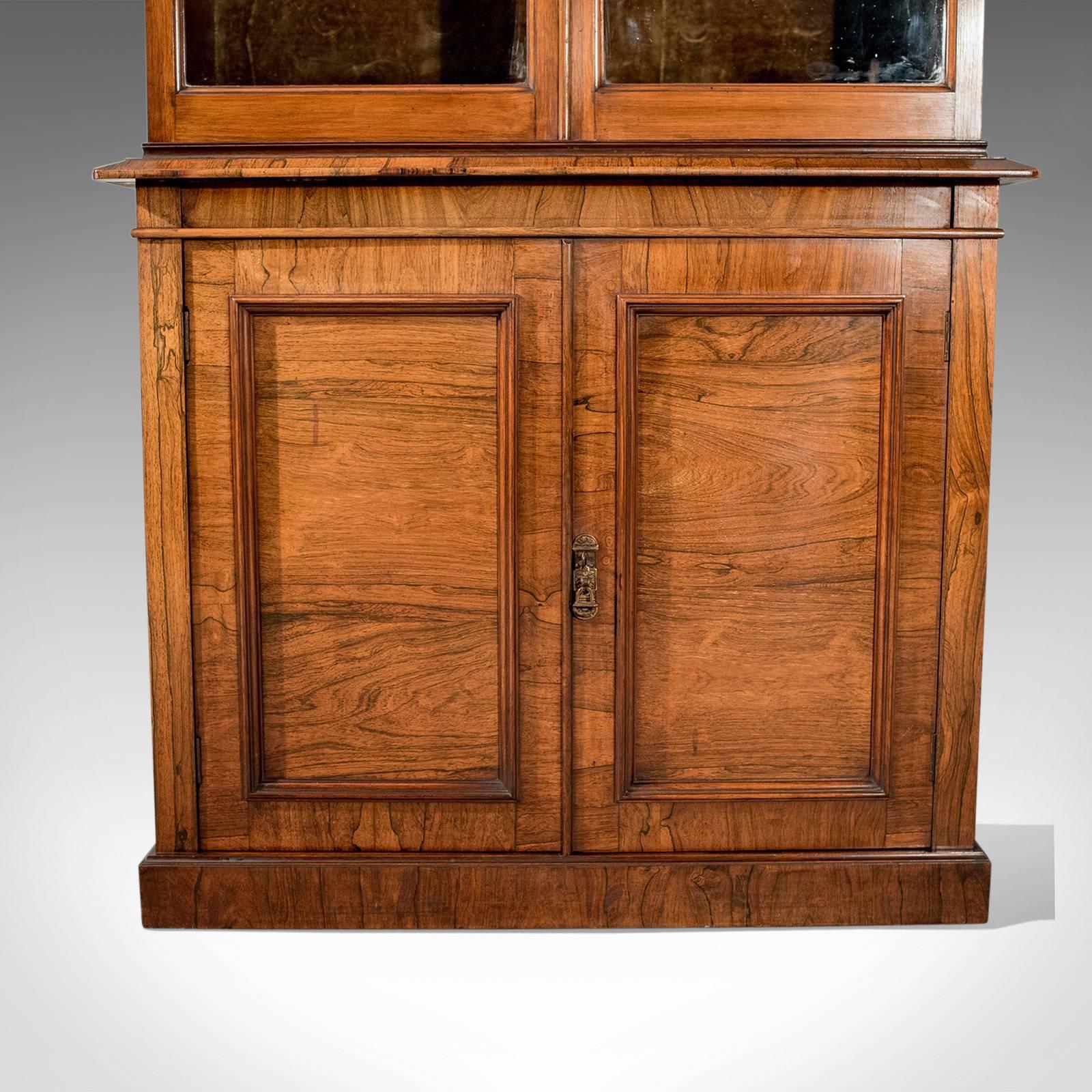Wood Antique Display Cabinet, Tall, Victorian, Bookcase, Circa 1900