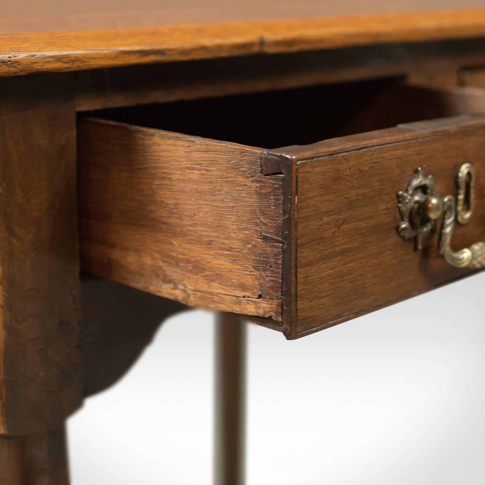 Antique Lowboy, Victorian Hall Table, English Oak, circa 1850 1