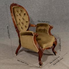 Antique Armchair, Walnut Frame, English Victorian, circa 1880