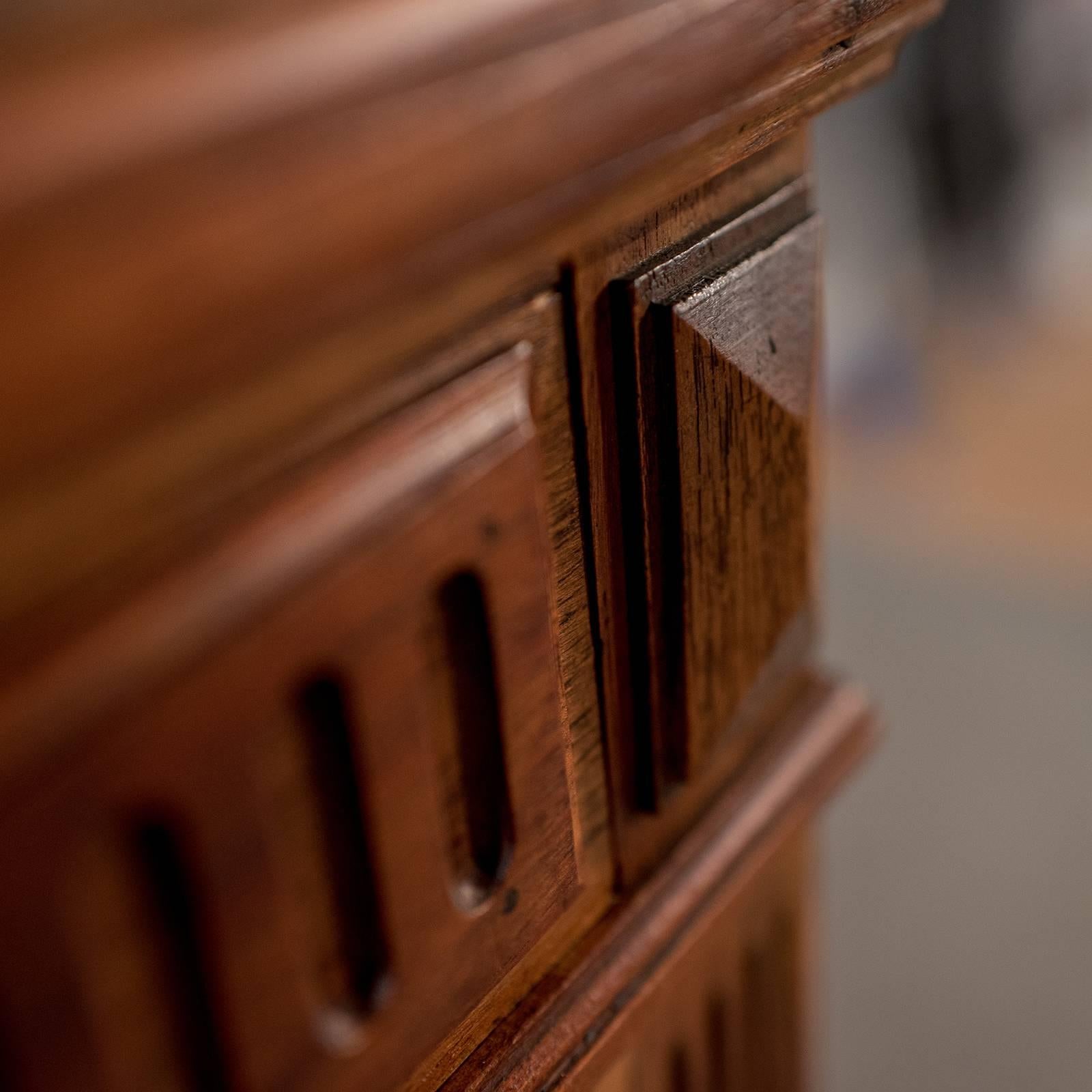 French Bedside Nightstand Pot Cupboard Fine Mahogany and Marble, circa 1900 3