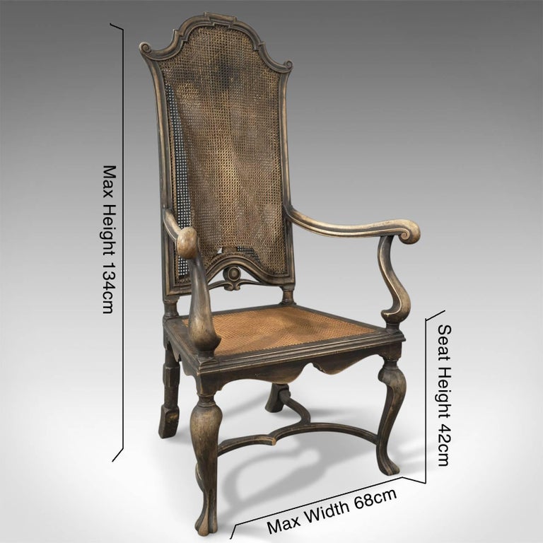 Set of Six, Antique Dining Chairs, Liberty of London, Walnut, Cane