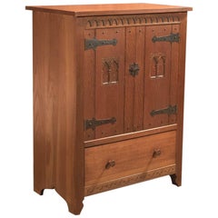 Vintage Mid-20th Century Arts & Crafts Oak Cabinet