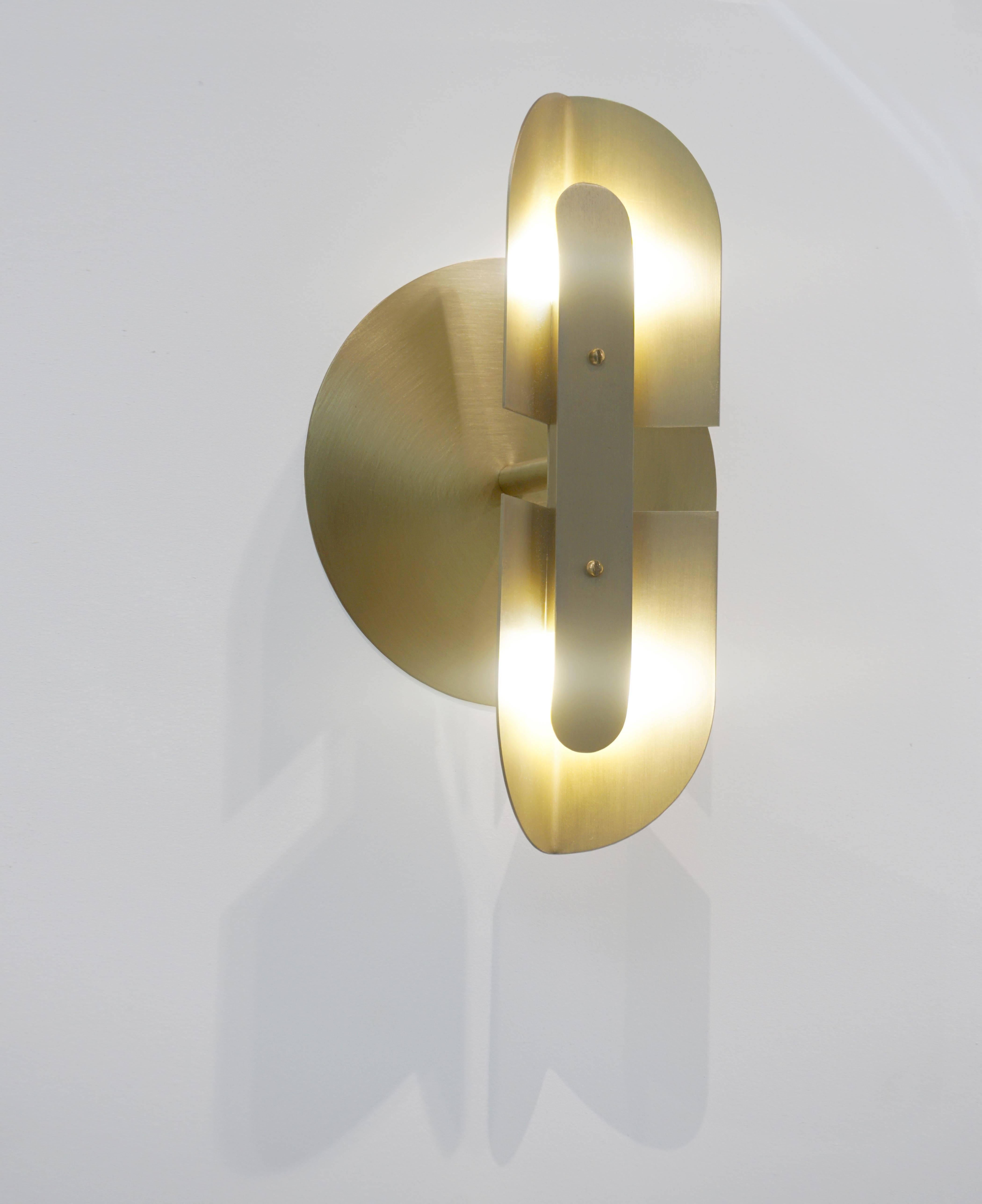 Plated Fold Sconce in Satin Brass by Simon Johns