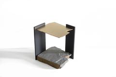 Missisquoi 04 Vergoldeter Beistelltisch aus Esche und Stein von Simon Johns