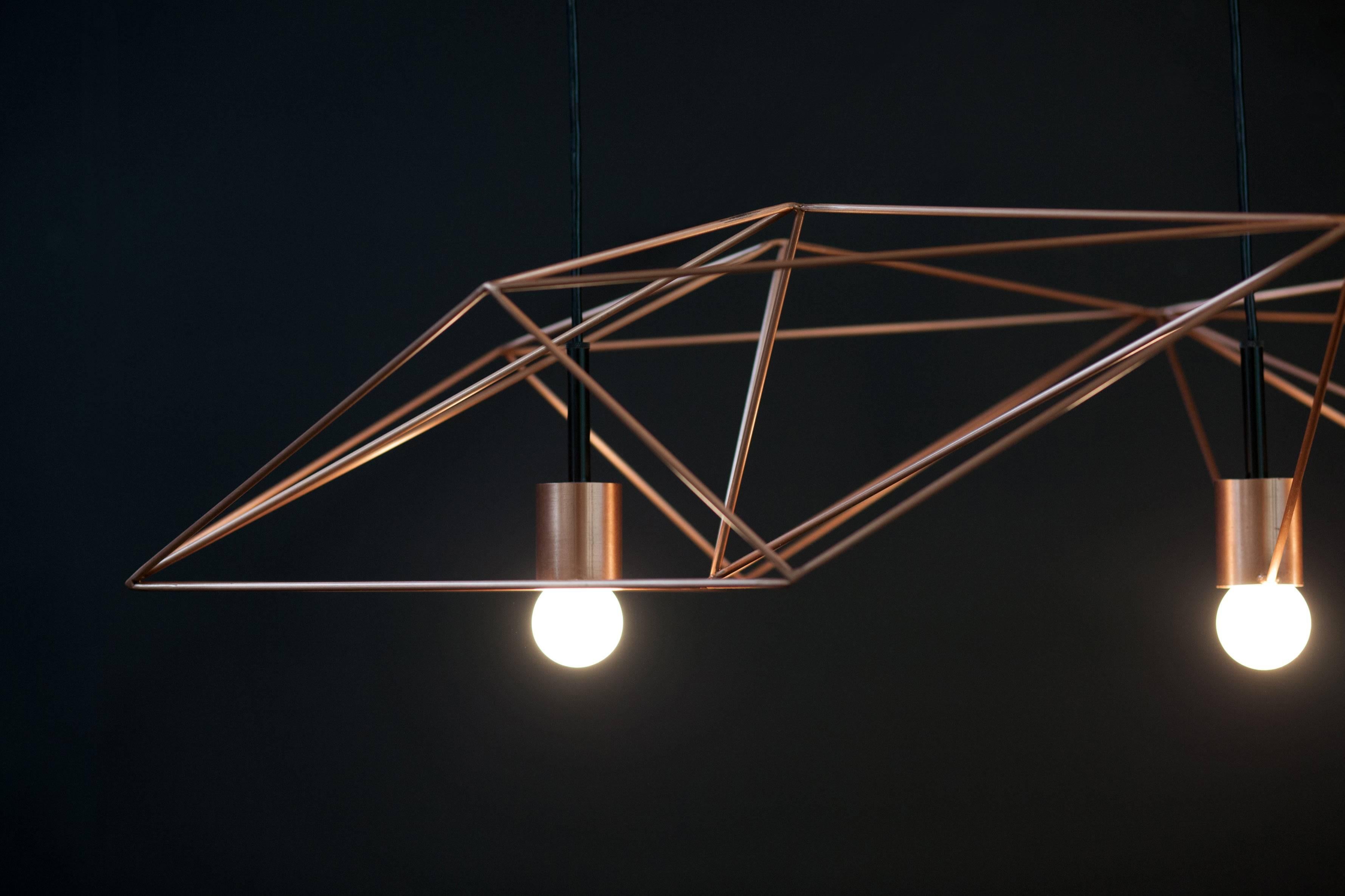 Plated Crystalline Light by Simon Johns in Satin Copper or Brass