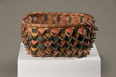 Native American Ribbon-Work Square Basket
