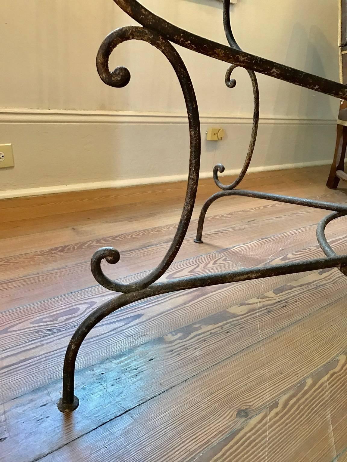 Large French 19th Century Iron Garden Table In Good Condition In New Orleans, LA