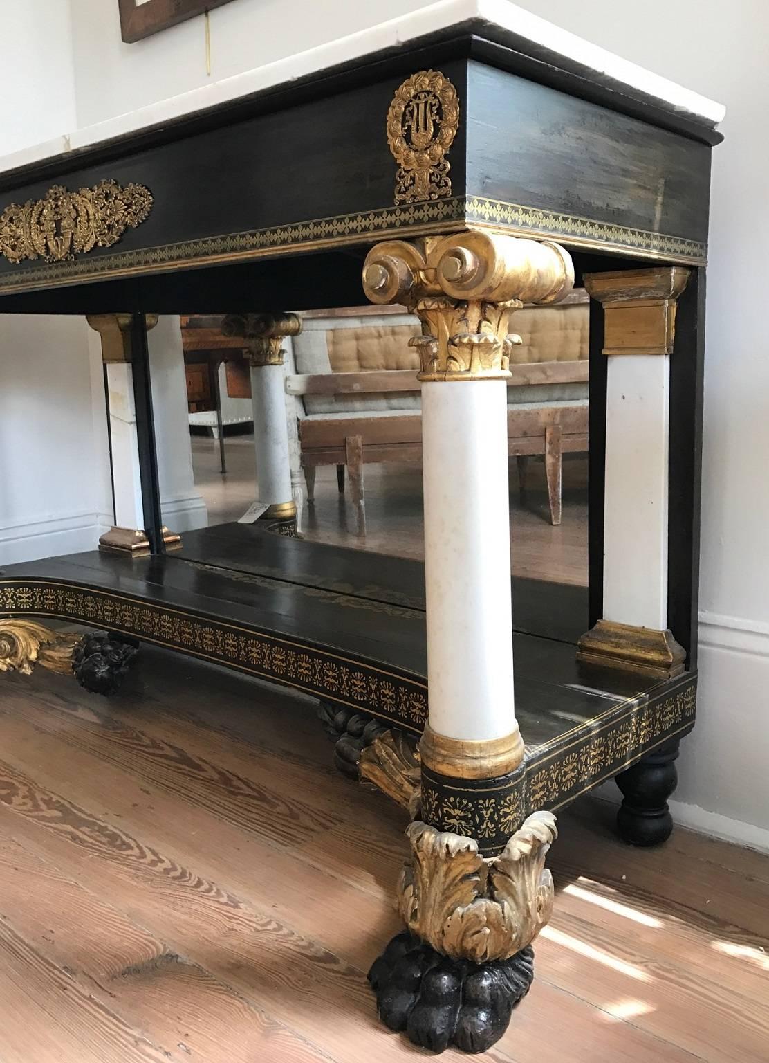Exceptional American Classical Console Table, New York, circa 1815 In Good Condition For Sale In New Orleans, LA