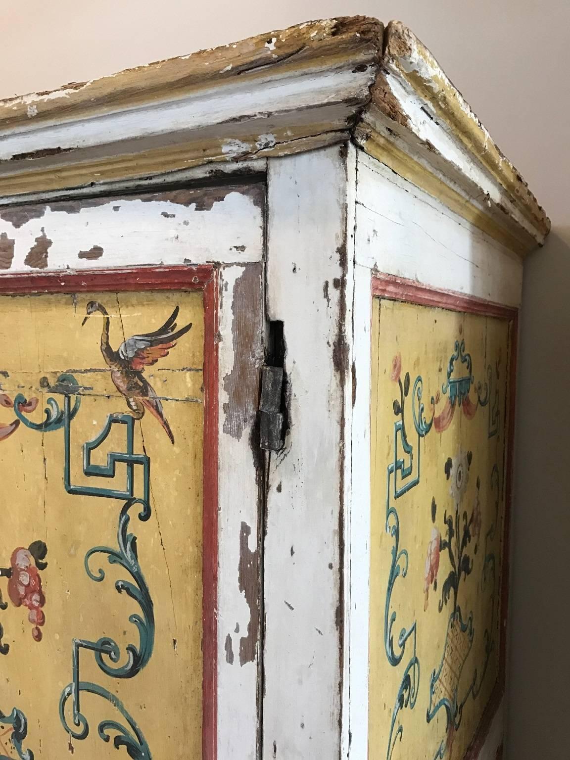 18th Century and Earlier 18th Century Italian Painted Cupboard For Sale