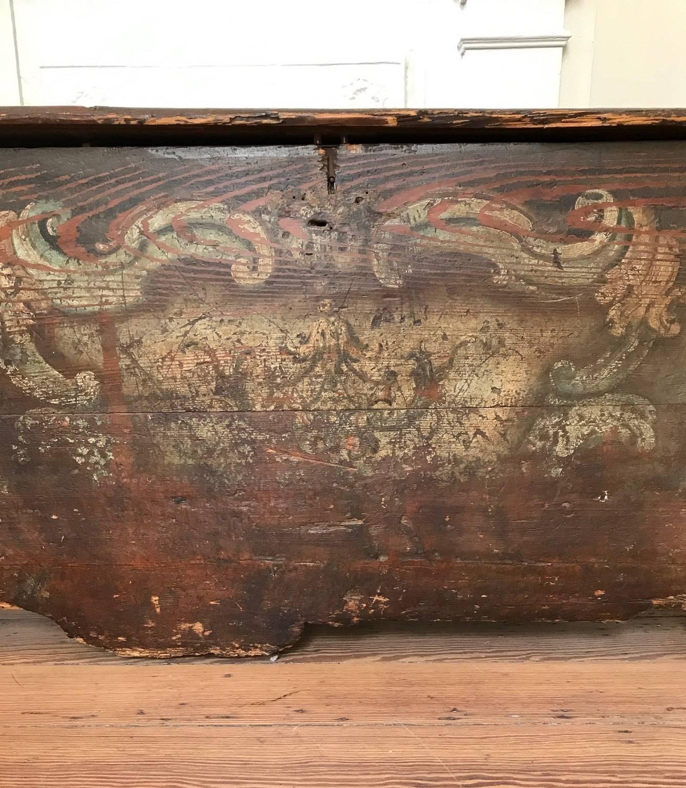 18th Century Italian Painted Storage Bench 4