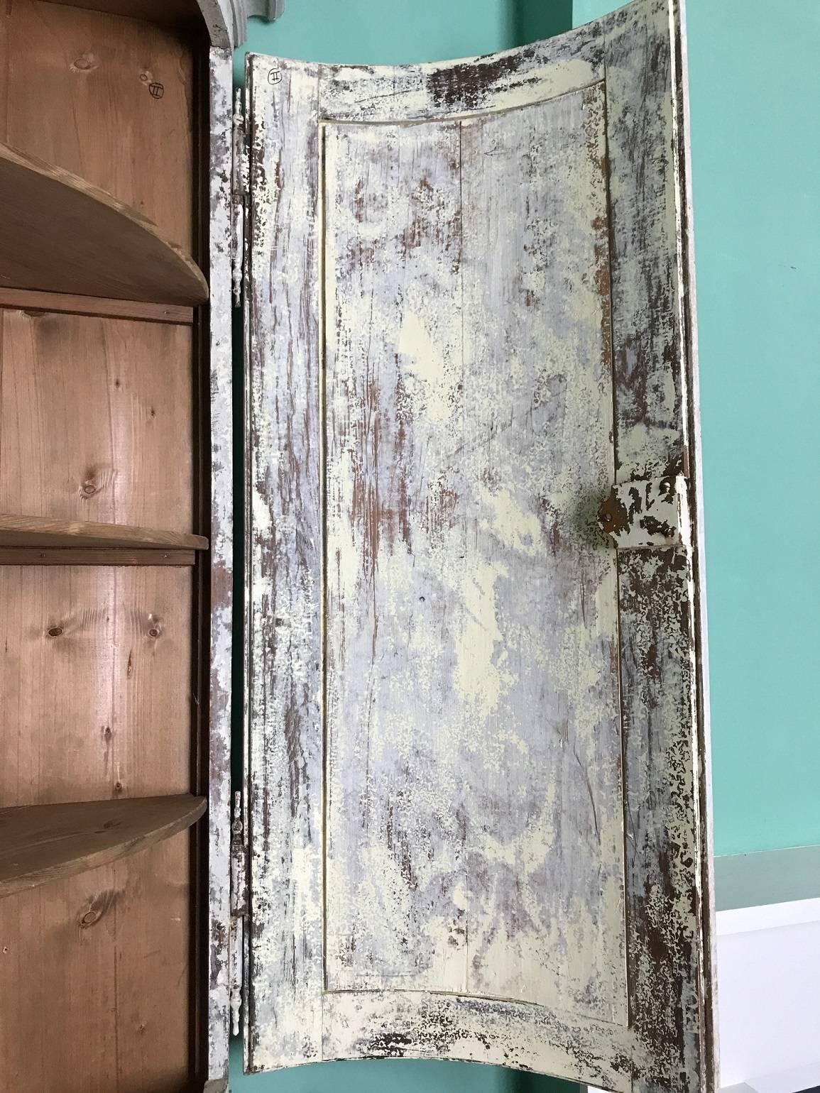 Wrought Iron Pair of 18th Century Corner Cabinets, Original Paint For Sale