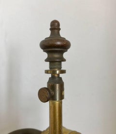 Pair of Brass Candlestick Lamps with Zinc Shades