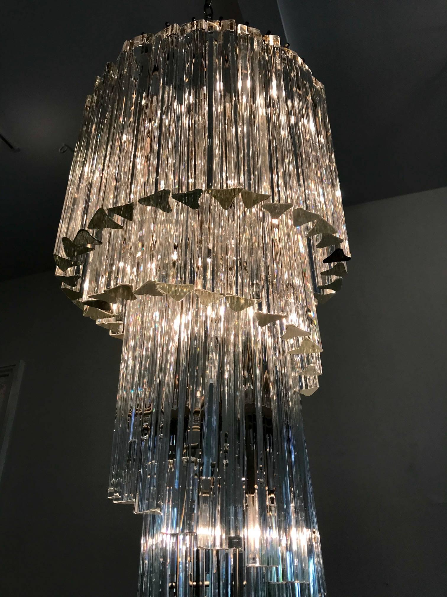 Late 20th Century Venini Spiral Chandelier For Sale