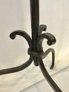 Pair Tall Continental Wrought Iron Candelabra