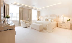 Lalique Maison Ivory Ash Bed Frame with Raisins Crystal Panel Accents