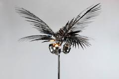 California King Palm Tree Floor Lamp Nickel Plated Brass by Christopher Kreiling