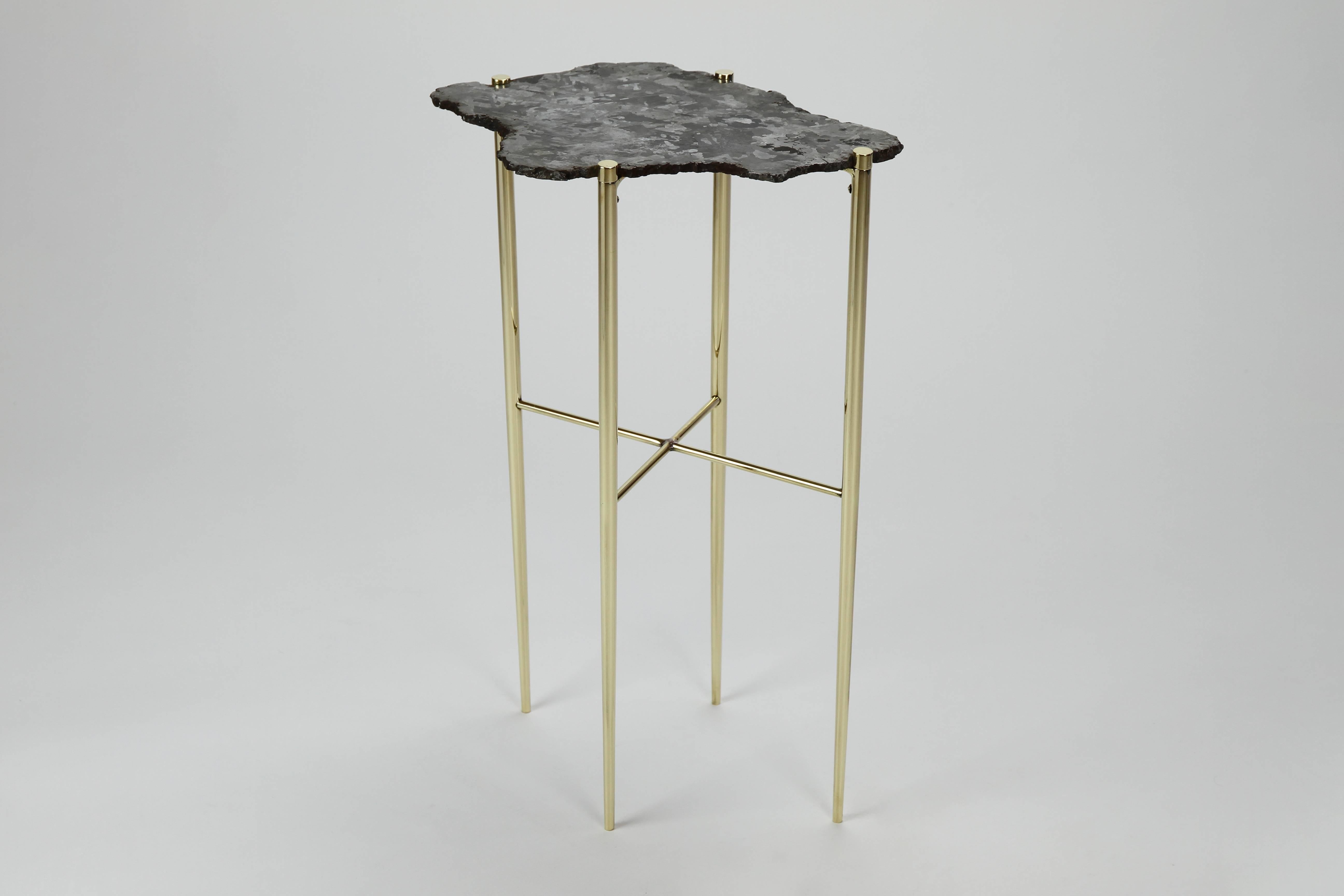 American Meteorite Cocktail Tables in Brass by Christopher Kreiling