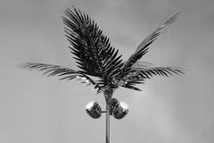 California King Palm Tree Floor Lamp in stainless steel by Christopher Kreiling