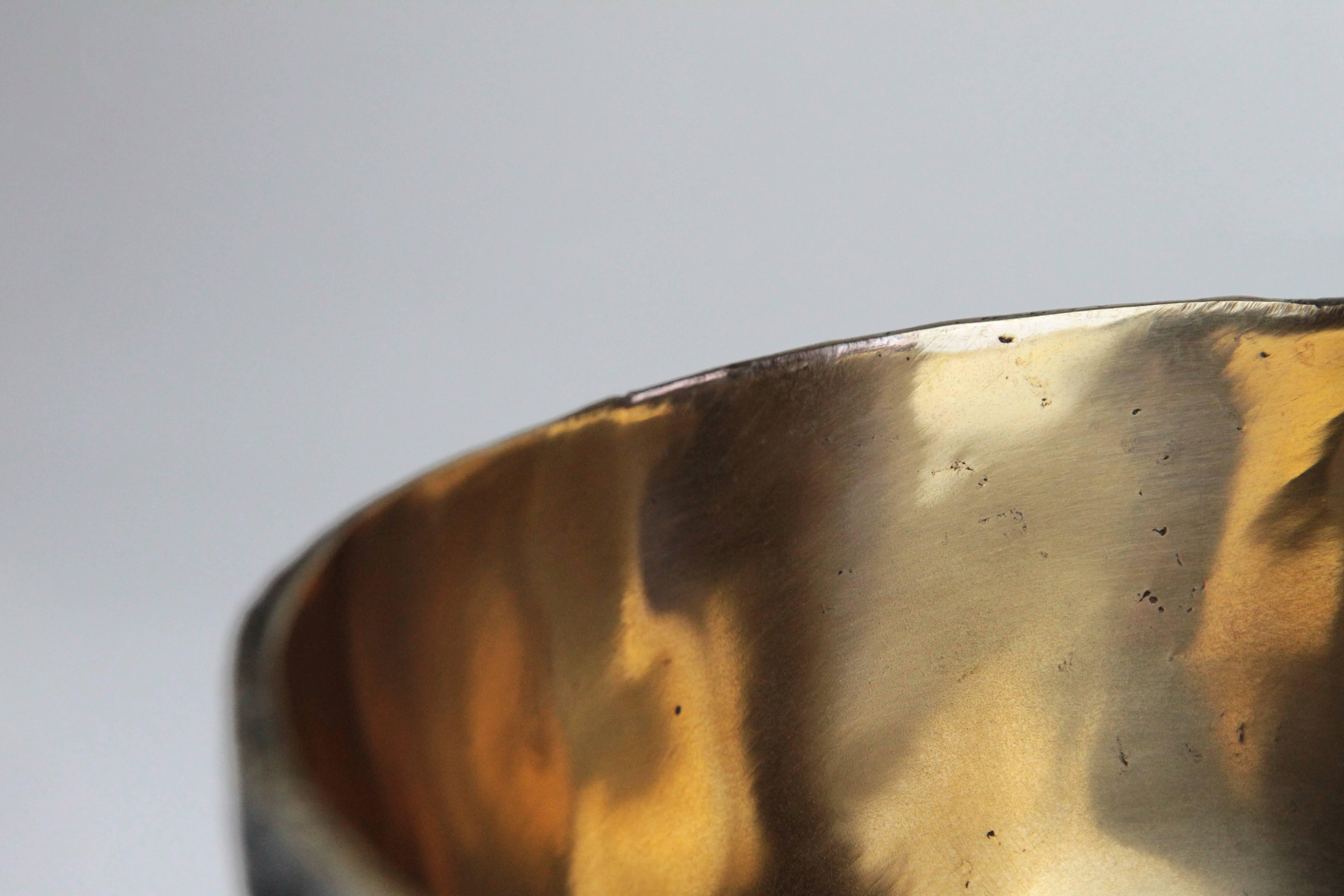 Organic Modern Crater Bowl in Bronze by Christopher Kreiling