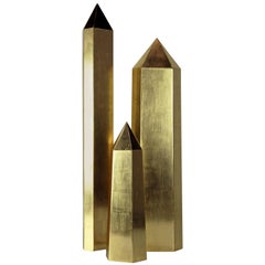 22-Karat Gold Gilt Crystals, Set of Three by Christopher Kreiling Studio
