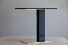 Pair of Cantilever Infinity Side Tables in Leather and Brass by C. Kreiling