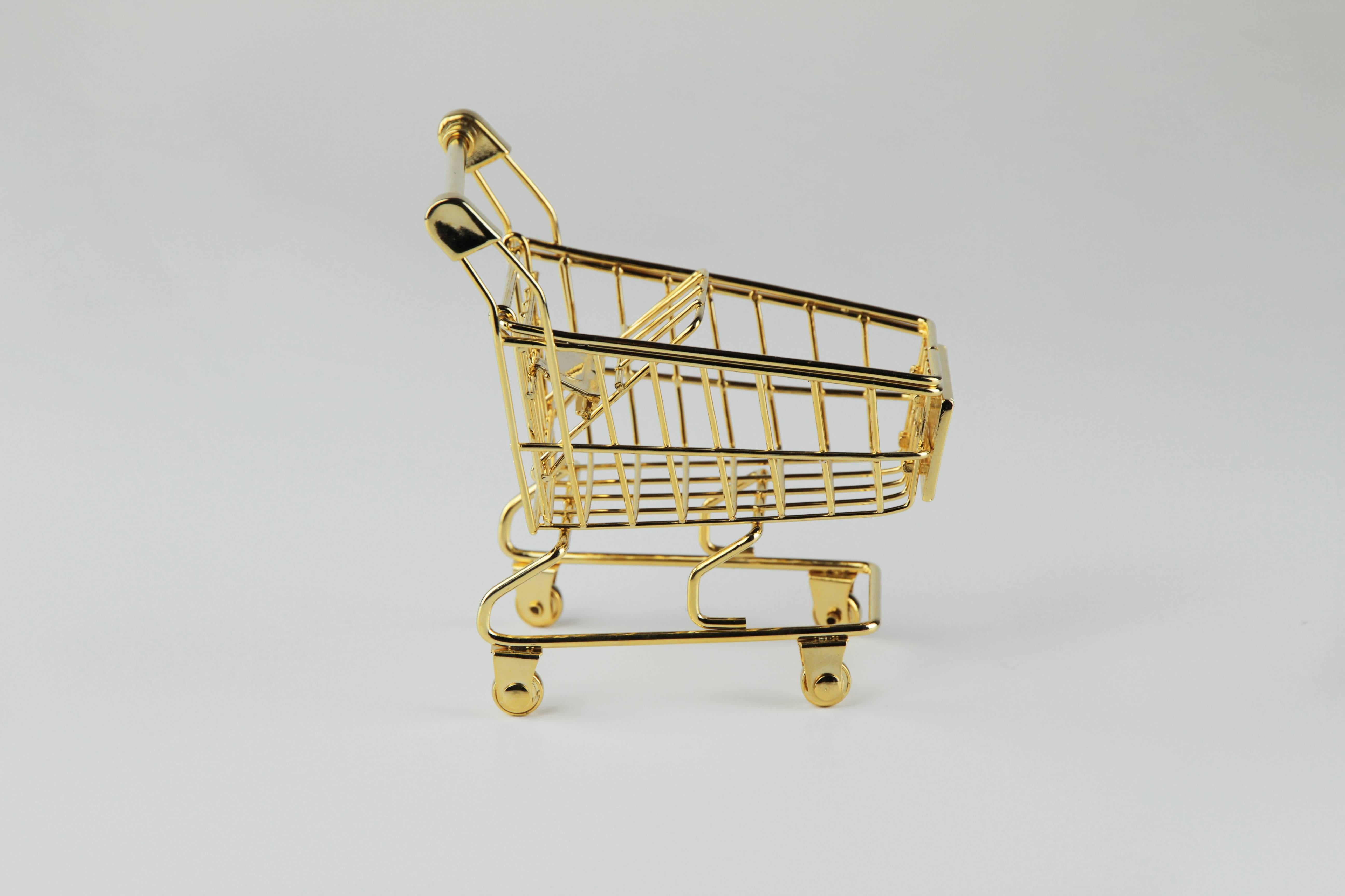 The 'Gold Cart' is a fully articulated working shopping cart. It is made of steel and bronze then 24K gold plated.
This is an addition of 100+ artist proof. 
'Gold Cart' is really fun activated in a group, yet is quite charming on its own!
Made in