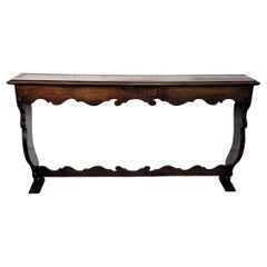 Console Rustique Minimale Italienne Antique en Bois Sculpté