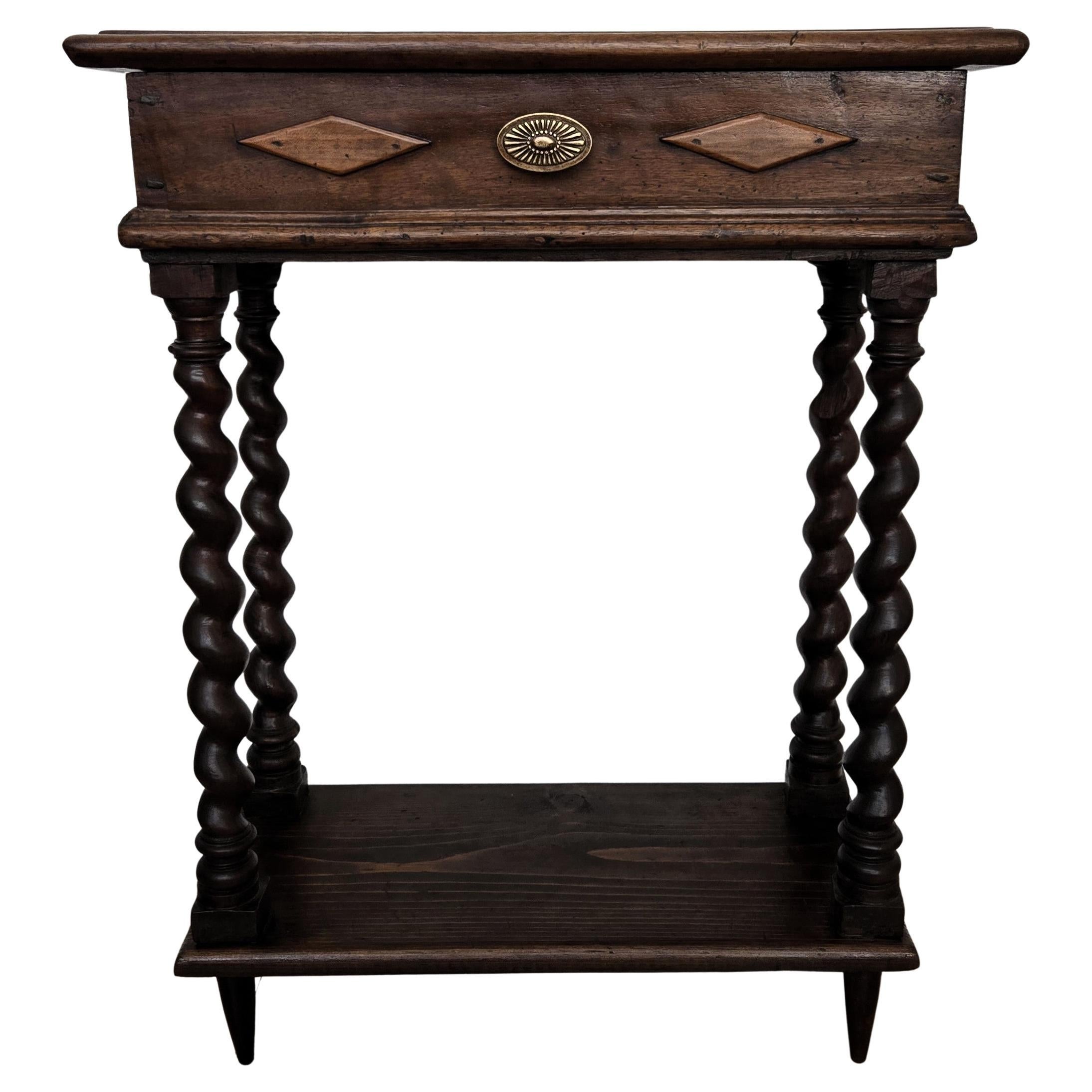Ancienne console italienne en noyer avec pieds sculptés
