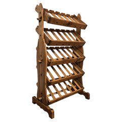 1960s Mid-Century Italian Wooden 30 Bottles Wine Rack