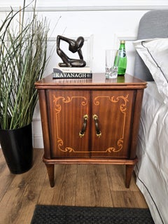 Pair of 1950s Italian Mid-Century Modern Decor Wood Night Stands Bedside Tables