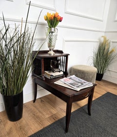 Antique Italian Walnut Side Table Sofa Table