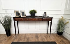 1950s Italian Mid-Century Modern Console Table with Walnut Veneer & Glass