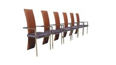 Set of Six Mid-Century Modern Belgo Chrome Dining Chairs