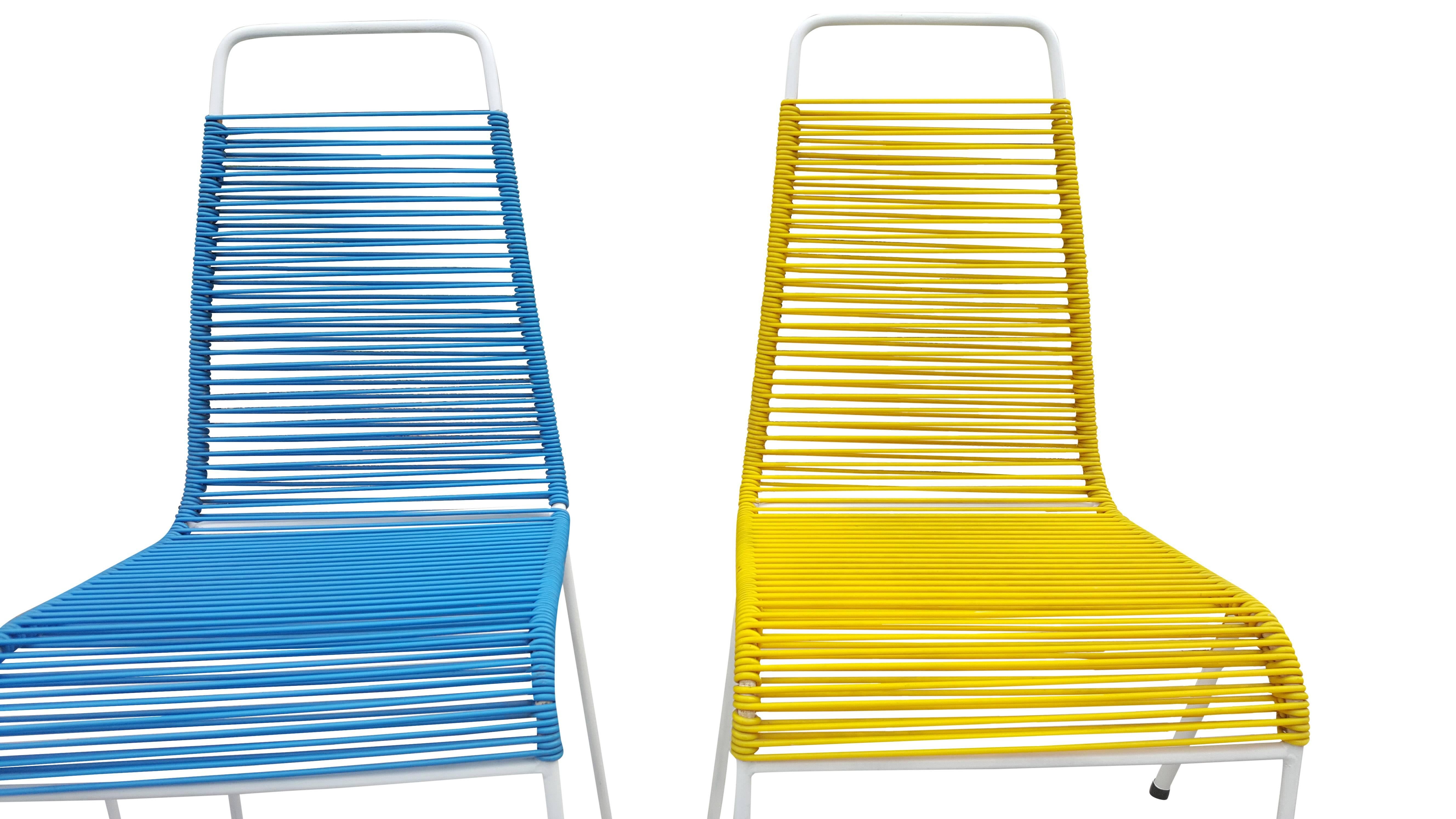 Mid-20th Century Mid-Century Modern Italian Coloured Wire Chairs