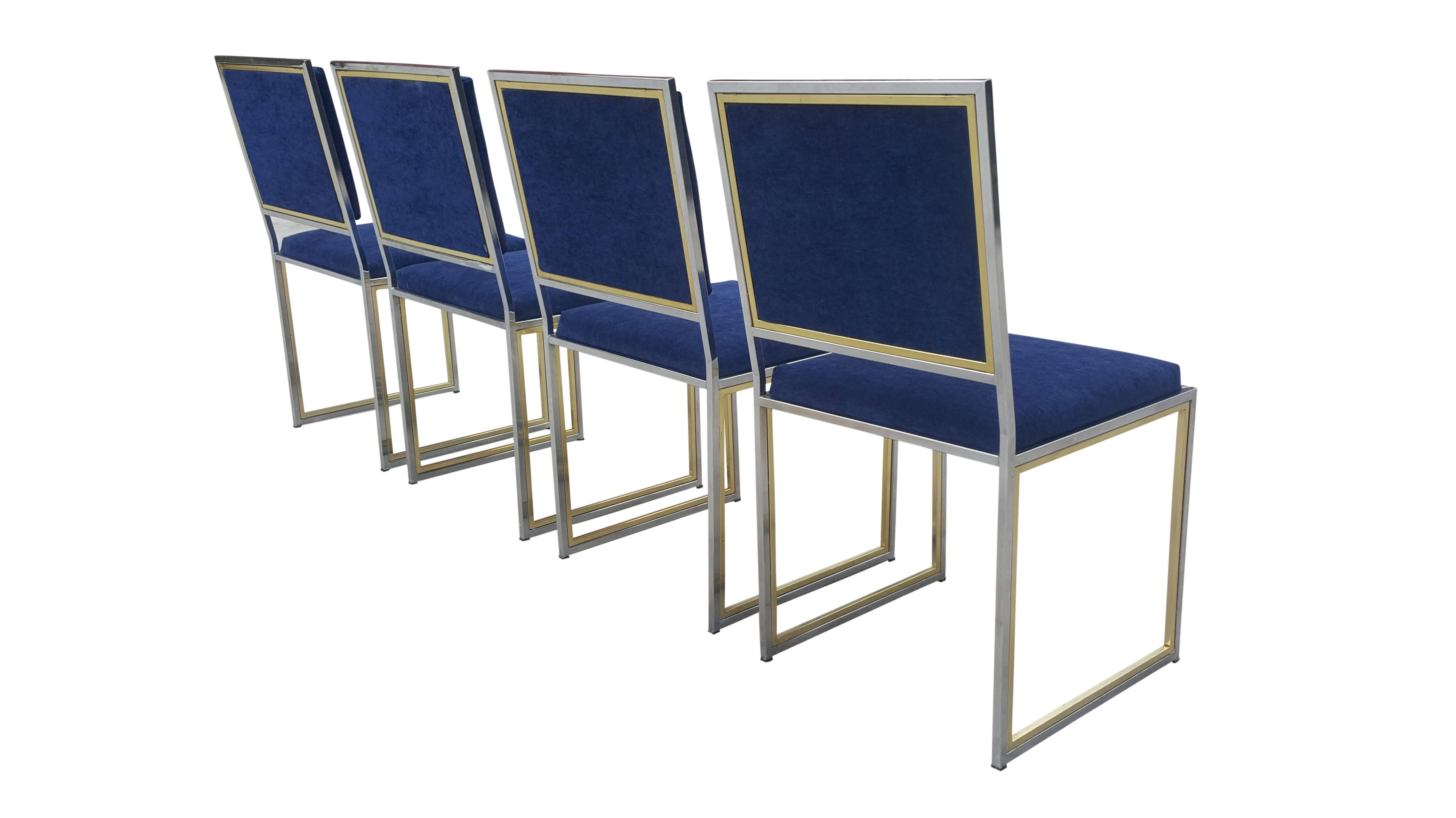 Mid-Century Modern Set of Four Willy Rizzo Chairs For Sale