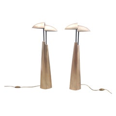 Amazing Pair of Bronze Table Lamps, Mid-Century Modern