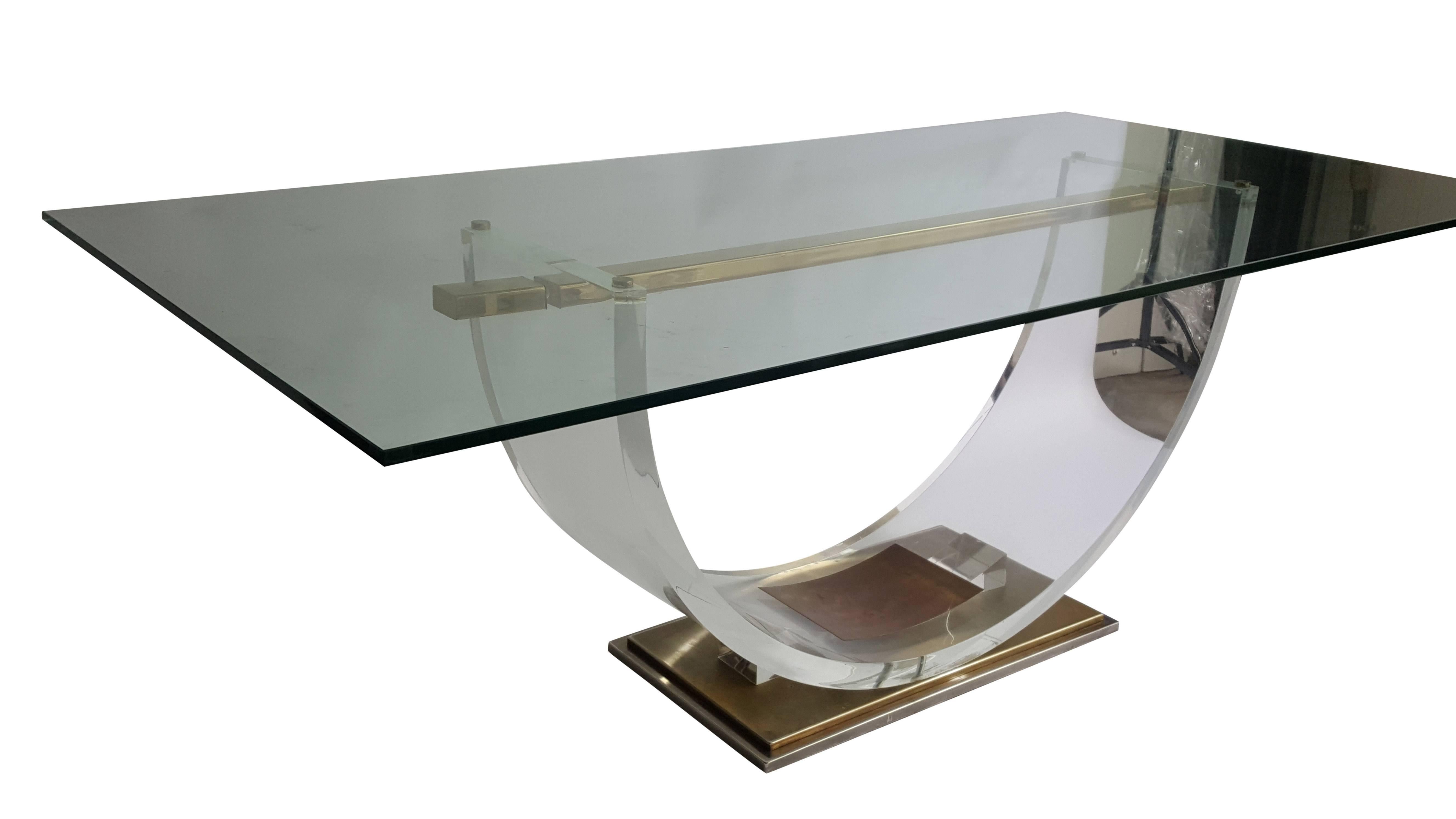 Belgian Vintage Lucite Dining Table from 