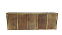 Brass 5 Doors Credenza, Maison Jansen