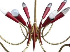 Impressive French Chandelier Stilnovo Decorative Mid-Century Modern