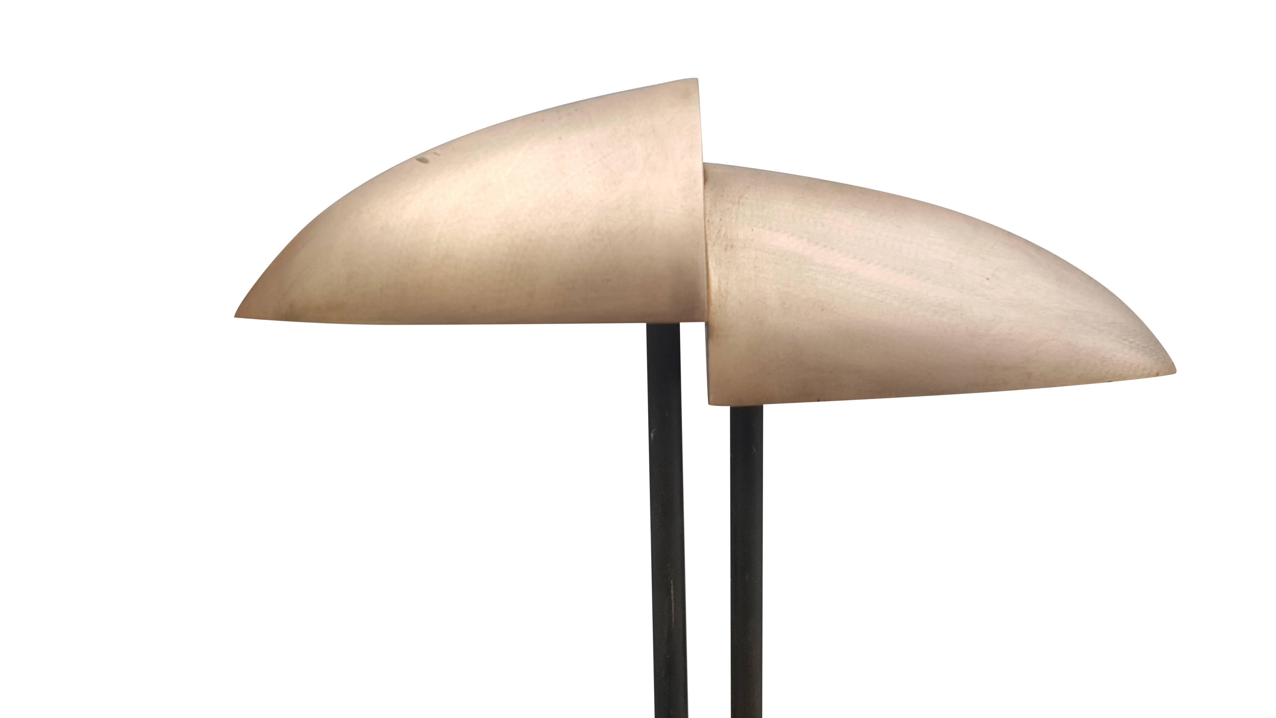 Belgian Amazing Pair of Bronze Table Lamps, Mid-Century Modern