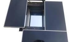 Black and Chrome Coffee Table in the Style of Willy Rizzo Hollywood Regency